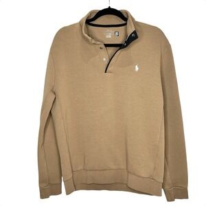 Polo Ralph Lauren 1/4 Zip Pullover Large Golf Activewear Sportswear Travel Beige